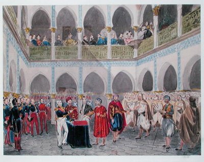 Investiture of the Bey of Algiers by Count Bertrand Clausel (1772-1842) 1835 by Theodore Leblanc