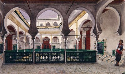 View of an Interior Courtyard of a House in Algiers, c.1830 by Theodore Leblanc