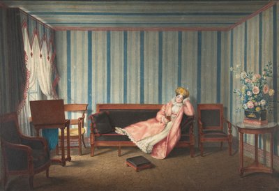 Woman in Pink Reclining on a Canape, 1819 by Theodore Lebrun