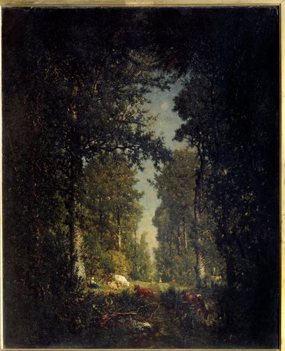 An avenue, Isle Adam forest by Pierre Etienne Theodore Rousseau