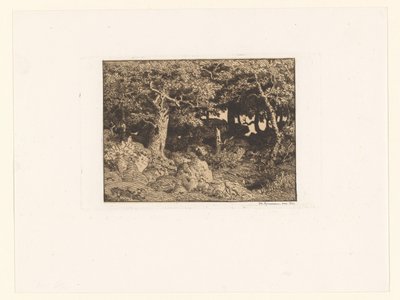 Oak Trees on Rocks by Theodore Rousseau