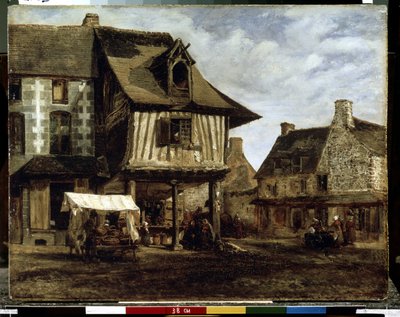 Market Place in Normandy by Theodore Rousseau