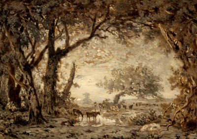 Sunset from the Forest of Fontainebleau by Theodore Rousseau