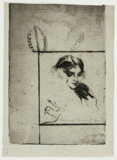 Head of a Girl Leaning on Her Hand by Theodore Roussel