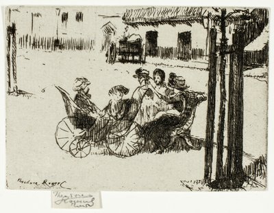 Little Girls and Perambulators, Chelsea Embankment by Theodore Roussel