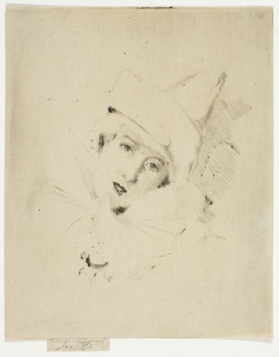 Pierrot, Portrait of the Lady A. C. by Theodore Roussel