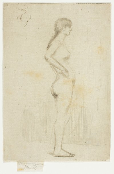 Study from the Nude of a Girl Standing by Theodore Roussel