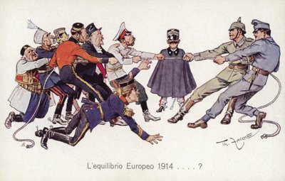 WW1 Allies playing tug of war with Central Powers by Theodore Zasche