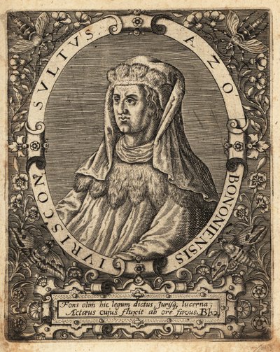 Azo of Bologna, Italian Jurist by Theodore de Bry