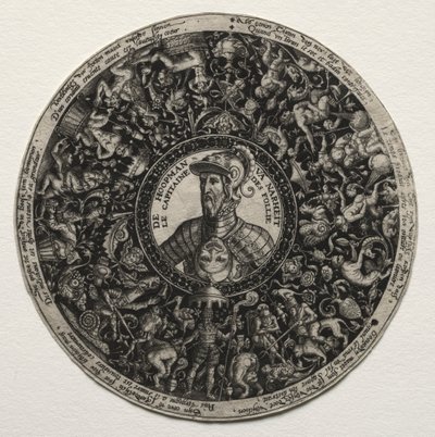 Design for a dish with medallions by Theodore de Bry