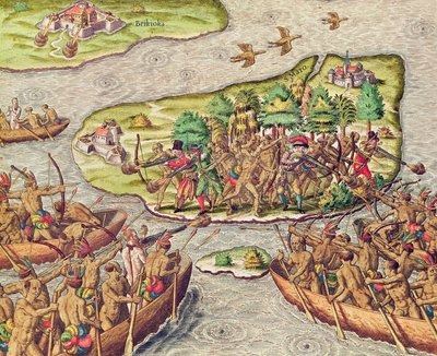 Hans Staden is Captured by Native Americans in Brazil by Theodore de Bry