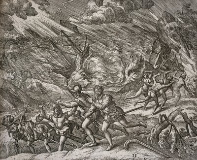 Hurricane Sinking the Santa Maria, Christopher Columbus