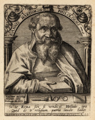 Johannes Hartung, German Graecist and Hebraist by Theodore de Bry