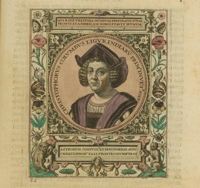 Portrait of Christopher Columbus by Theodore de Bry
