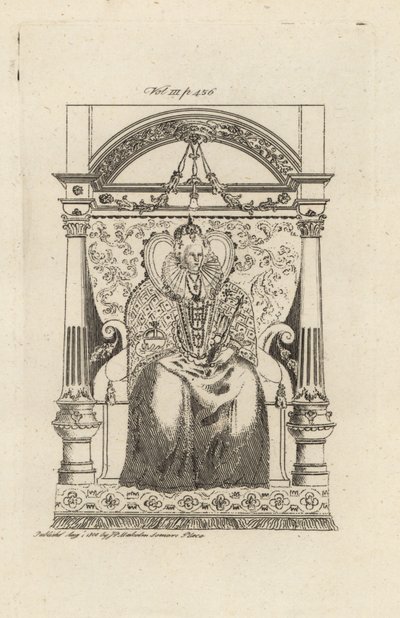 Queen Elizabeth I of England (from a stained glass window) by Theodore de Bry