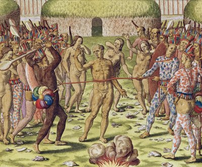 The Execution of an Enemy by the Topinambous Indians, 1562 by Theodore de Bry