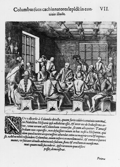 The Story of the Egg of Christopher Columbus (1450-1506) 1585-88 by Theodore de Bry
