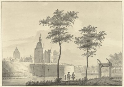 The Leiden Gate in Woerden by Theodorus Cornelis Schutter