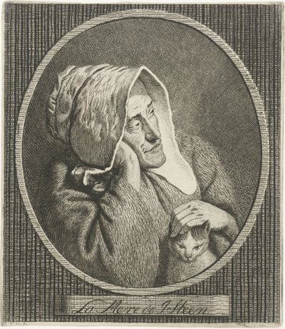 Old Woman with Cat by Theodorus de Roode