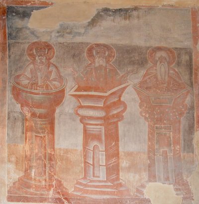 Saints Simeon Stylites the Elder, Simeon Stylites the Younger and Alypius the Stylite by Theophanes the Greek