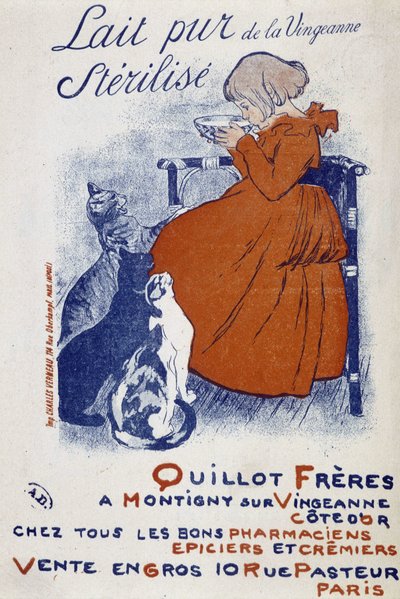 Advertising poster for the pure milk of the Vingeonne - by Steinlen by Théophile Alexandre Steinlen
