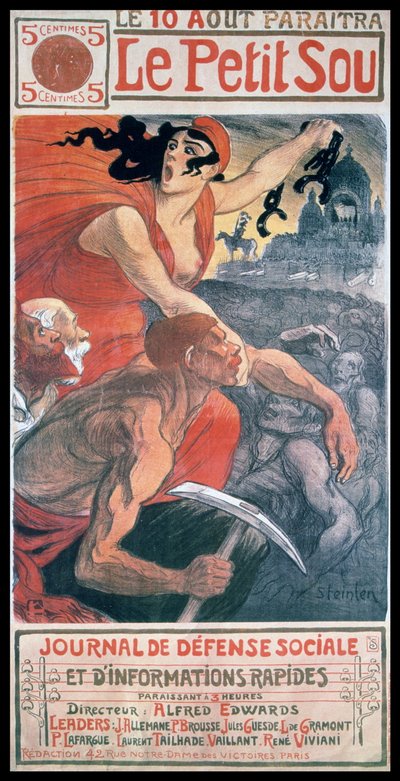 Art Nouveau cover design by Steinlen, for a French Magazine 
