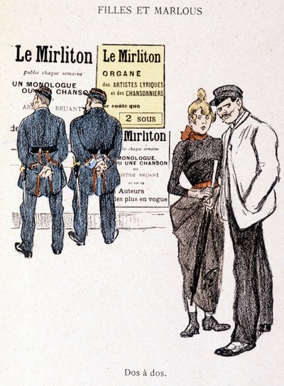 Girl and Marlou: A Pimp and a Prostitute Behind Two Police Officers - in 