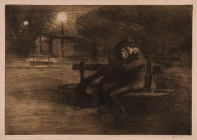 Lovers on a Bench by Théophile Alexandre Steinlen