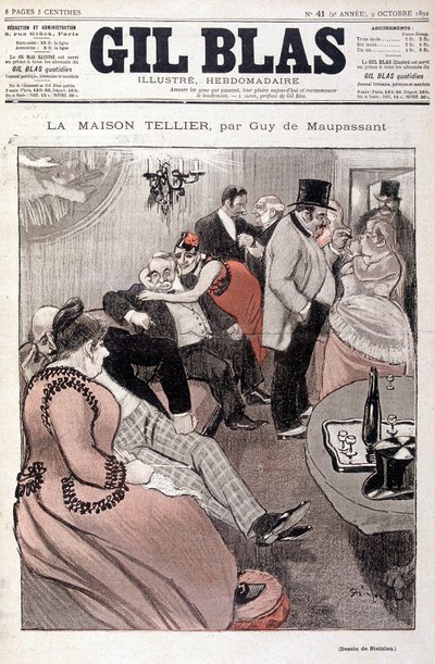 The Tellier House by Guy de Maupassant - by Steinlen, in 