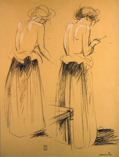 Two studies of women seen from behind by Théophile Alexandre Steinlen