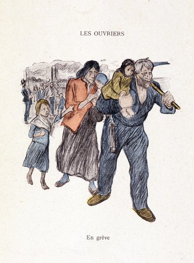 Workers: on strike in 
