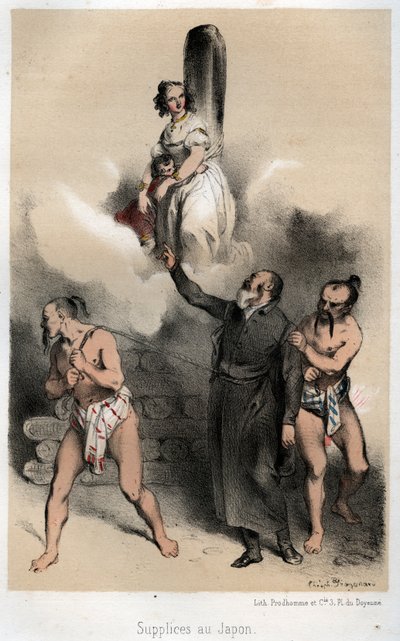 Sebastien Kimura Walking to His Stake by Theophile Evariste Fragonard