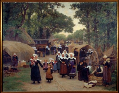 The arrival at the Pardon de Fouesnant by Theophile Louis Deyrolle