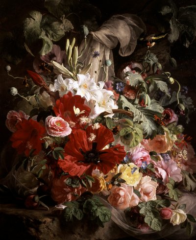 Still Life of Lilies, Poppies and Roses by Theude Gronland