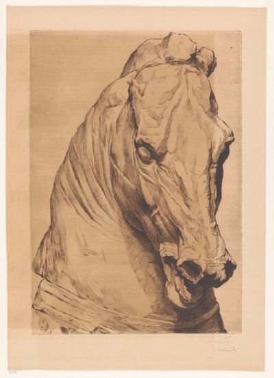 Head of the Unicorn from an Ancient Statue by Thiebautz (signed by artist)