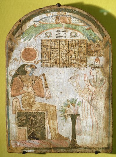 Stela Depicting Tachenes Praying Before the God Re-Horakhty, 900 BC by Third Intermediate Period Egyptian
