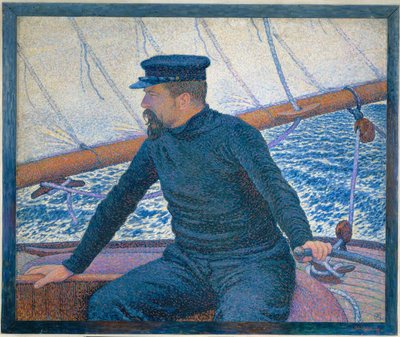 Signac on His Boat by Théo van Rysselberghe