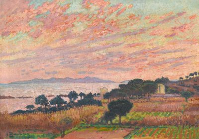 The Bay at Sunset Saint Clair, 1916 by Théo van Rysselberghe