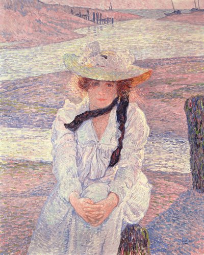 Young Woman on the Banks of the Greve River by Théo van Rysselberghe