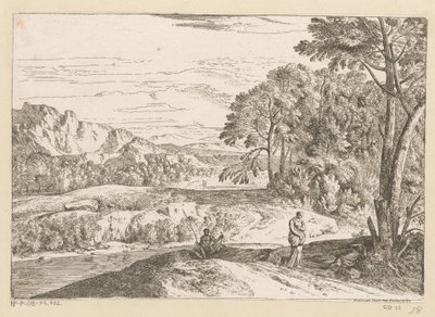 Arcadian Landscape with a Fisherman by a Stream (Suite de Paysages) by Théodore