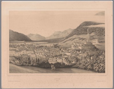 View of Chur in Graubünden from Coire (Switzerland) by Théodore Achille Louis Dumoncel
