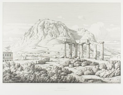 Corinth: Temple of Neptune and the Acrocorinth by Théodore Caruelle d