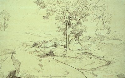View of the Serpentara Between Olivano and Civitella by Théodore Caruelle d