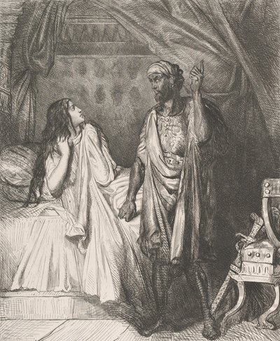 Have you prayed tonight, Desdemona: plate 12 from Othello Act 5, etched 1844, reprinted 1900 by Théodore Chassériau