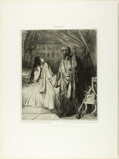 Have you prayed tonight, Desdemona?, plate twelve from Othello by Théodore Chassériau