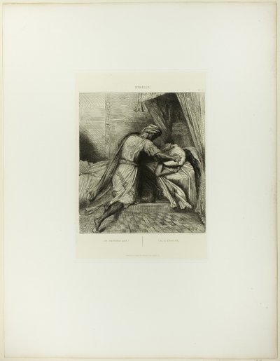 He Smothers Her, plate thirteen from Othello by Théodore Chassériau