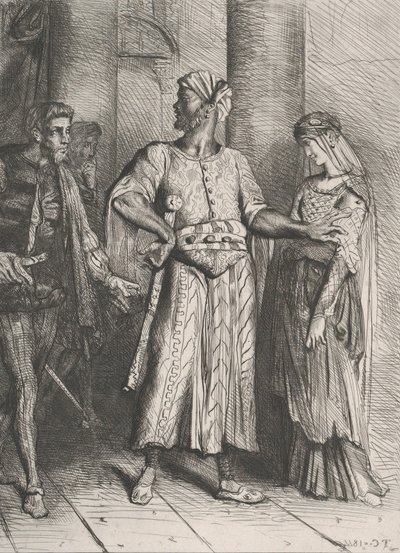 Honest Iago, my Desdemona must I leave to thee: plate 4 from Othello, etched 1844, reprinted 1900 by Théodore Chassériau