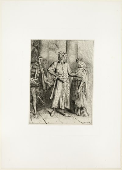 Honest Iago, my Desdemona must I leave to thee, plate four from Othello by Théodore Chassériau