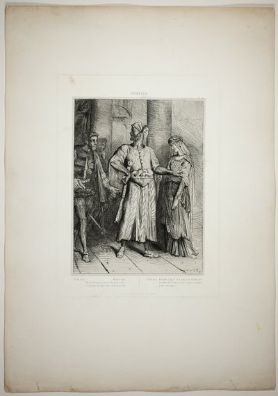Honest Iago, my Desdemona must I leave to thee, plate four from Othello by Théodore Chassériau