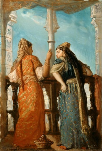 Jewish Women at the Balcony, Algiers by Théodore Chassériau